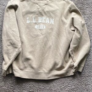 L.L. Bean Tan Crewneck Sweater Soft and Classic